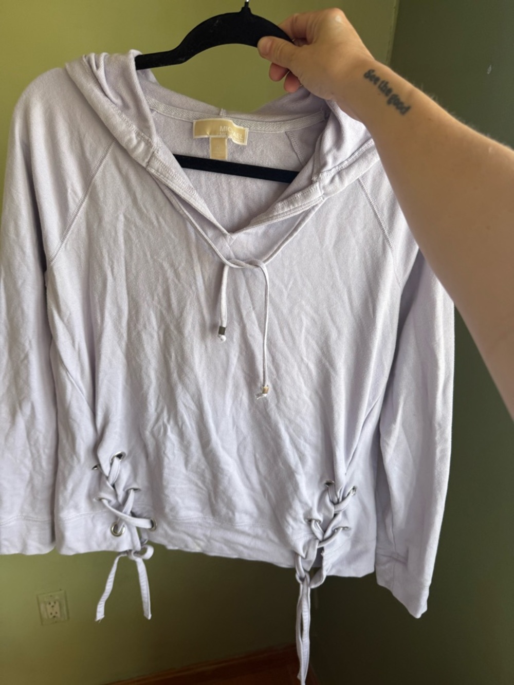 MICHAEL Michael Kors Lilac Lace-Up Hoodie